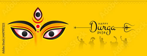  Durga Face in Happy Durga Puja, Dussehra, and Navratri Celebration Concept for Web Banner, Poster, Social Media Post, and Flyer Advertising	 photo