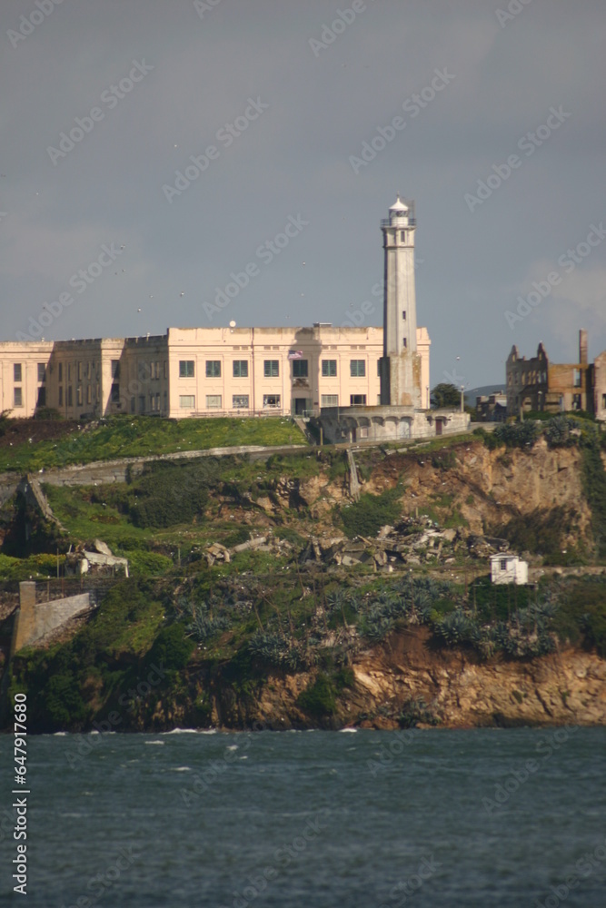 Alcatraz Island prison in San Fransico CA view from afar