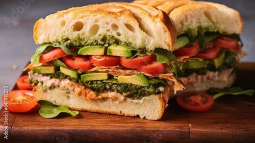 sandwich with tomato and mozzarella