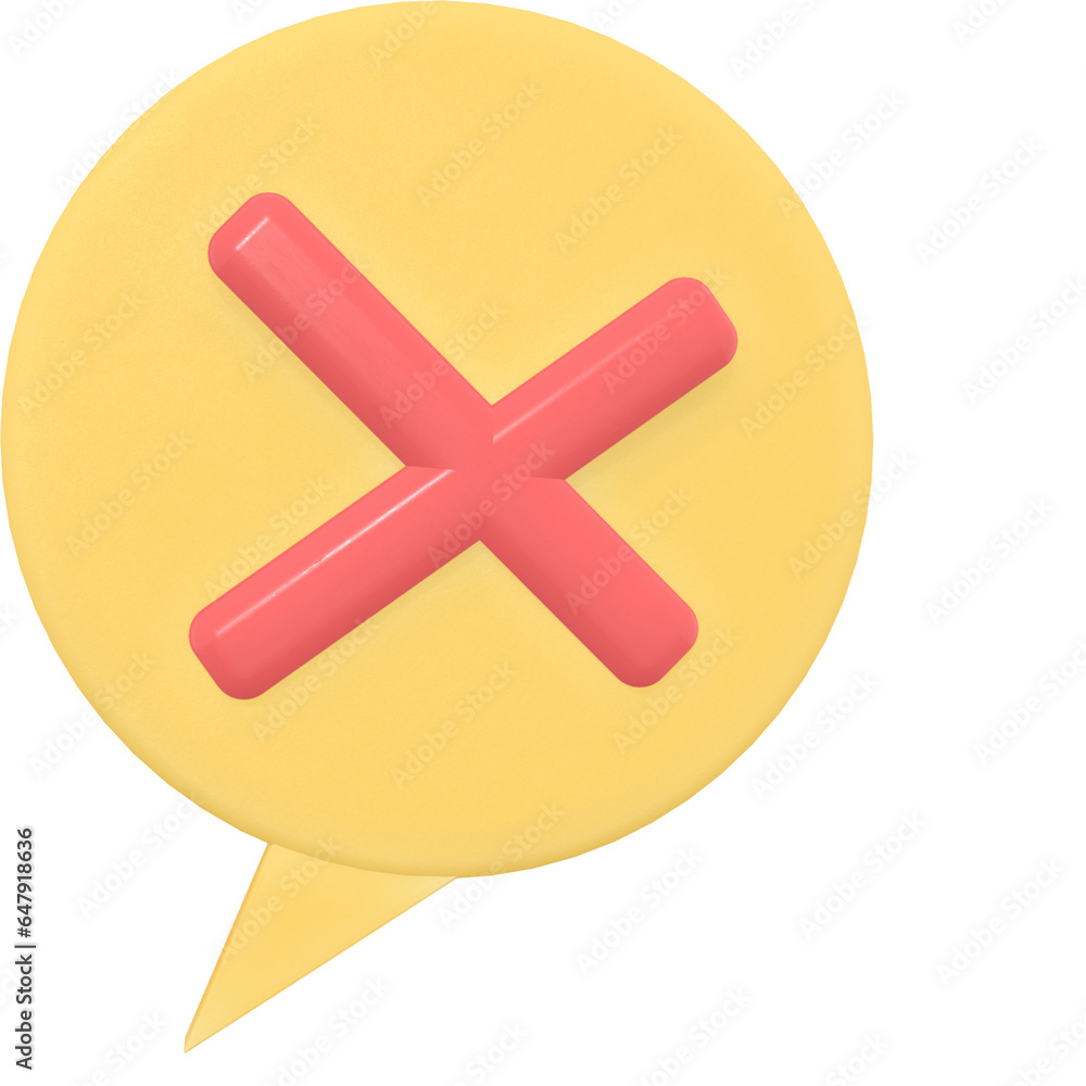 Obraz premium 3d yellow wrong popup message