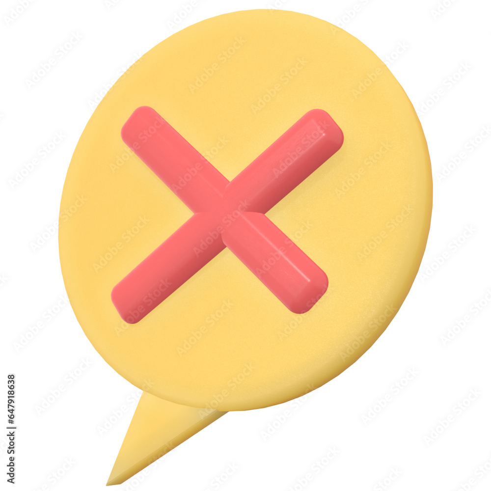 Fototapeta premium 3d yellow wrong popup message