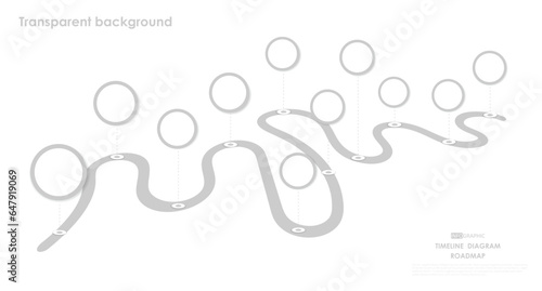 empty roadmap business project timeline diagram Infographic roadmap template for business. 11 week modern Timeline weekly diagram calendar with presentation vector infographics transparent background.