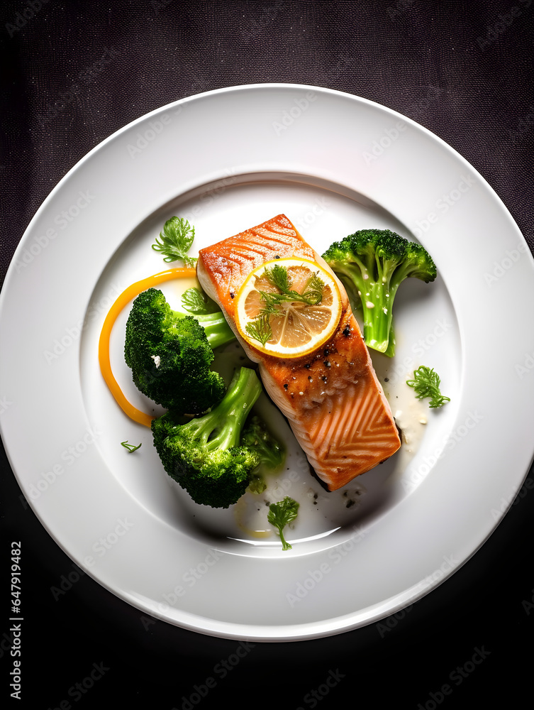 grilled salmon with lemon and salad grilled salmon with lemon and salad