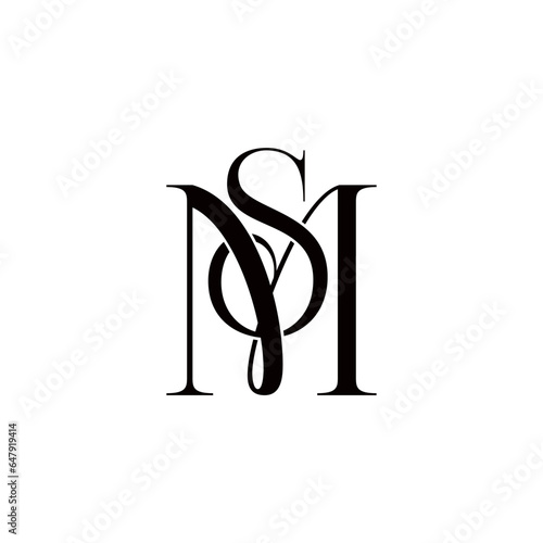 MS SM Letter Linked Luxury Premium Logo, Wedding Logo Design, Custom Wreath Wedding Monogram, Crest Initial Wedding Logo