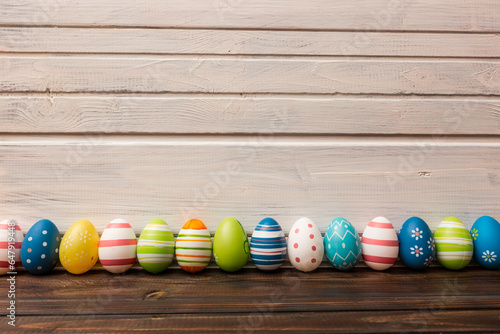 Colorful set of Easter eggs on a background