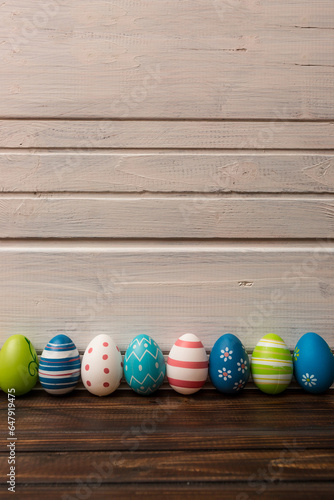 Colorful set of Easter eggs on a background