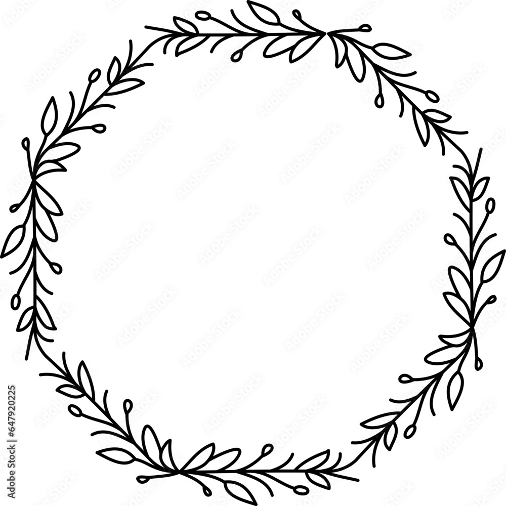 Black and white drawing of a wreath of leaves. Floral Wreath Clipart Black White Images. Black and white drawing of a wreath of leaves. Floral Wreath Clipart Black White Images.