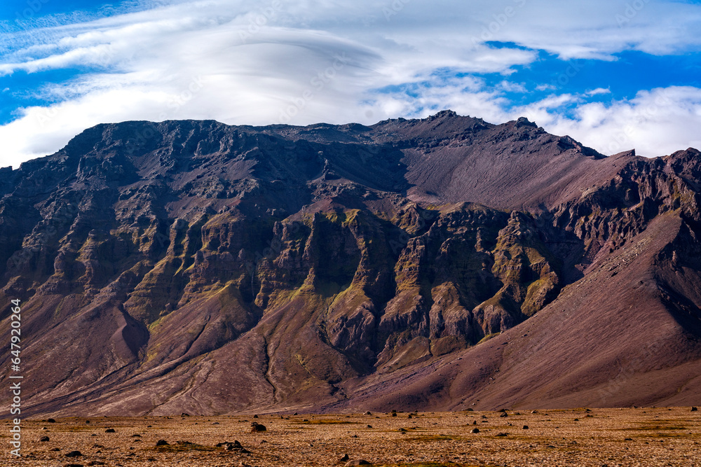 Mountains with blue sky in Iceland