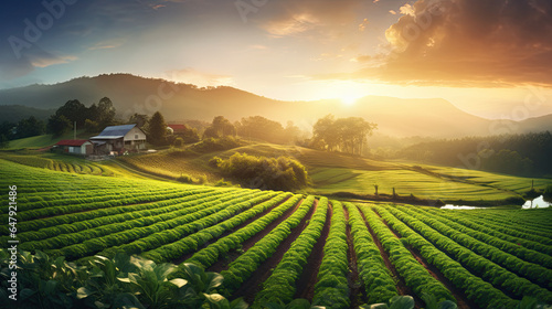 Vineyard at sunset