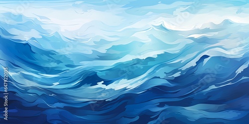 blue ocean waves clouds paint tool view zoomed out loosely cropped streaming nautical scene seafloor banner sound map photo