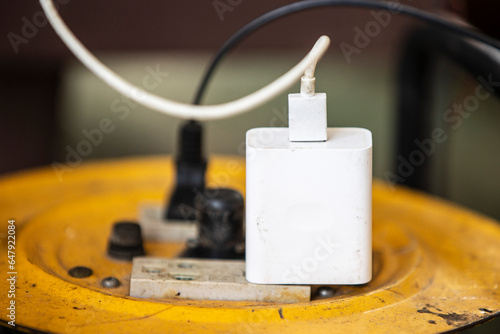 Wallpaper Mural Close up of an electrical plug connected to an electrical cable in a power plant Torontodigital.ca