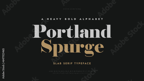 Introducing Portland Spurge: An Elegant Typeface for Timeless Designs. Elevate Your Titles with the Rich, Golden Elegance. Vector stylish alphabet.