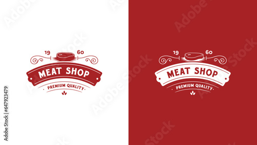 Crafting a Classic and Stylish Logo for Your Premium Quality Meat Shop. Embrace the Elegance of Simplicity with Vector Illustration