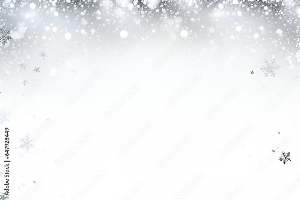 Christmas empty winter nature snow border Generative AI Christmas empty winter nature snow border Generative AI