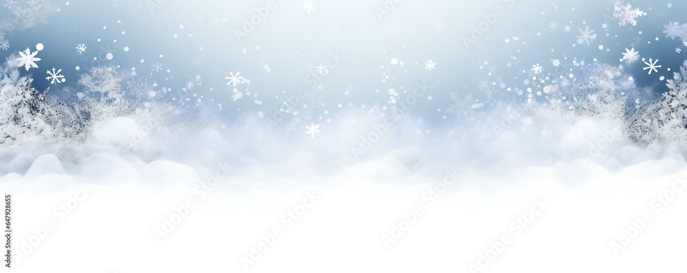 Christmas empty winter nature snow border Generative AI Christmas empty winter nature snow border Generative AI
