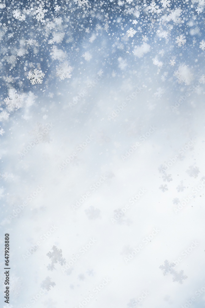 Naklejka premium Christmas empty winter nature snow border Generative AI