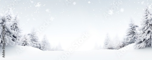 Christmas empty winter nature snow border Generative AI © LayerAce.com