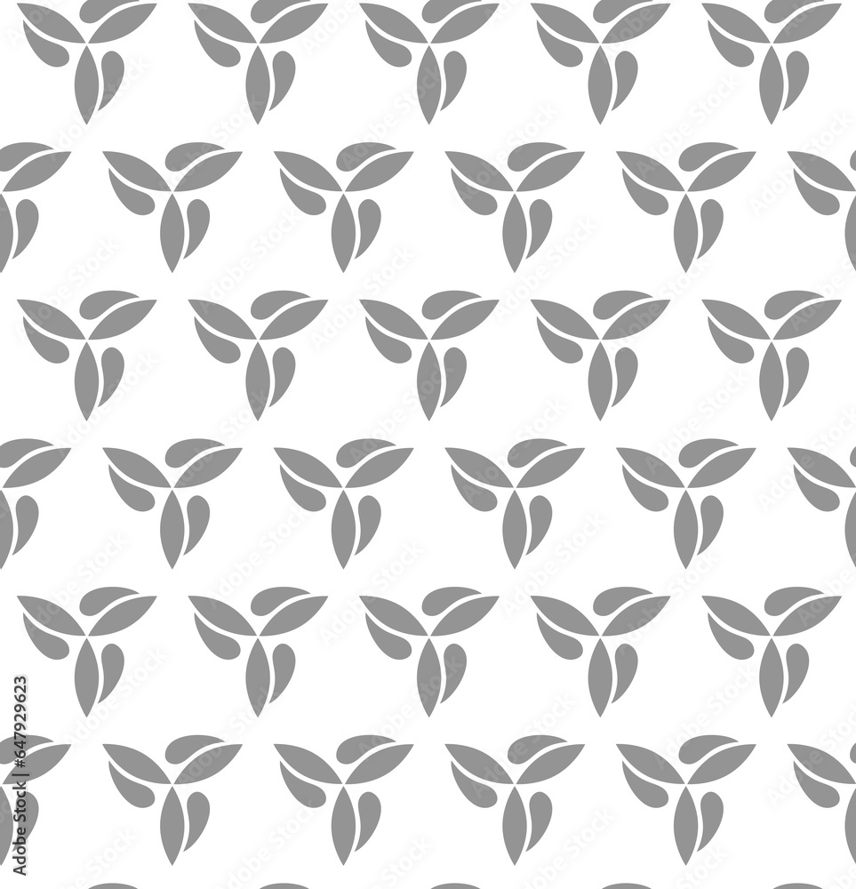 Floral ornament. Seamless abstract classic background with silver leaves. Pattern with repeating elements. Ornament for fabric, wallpaper and packaging