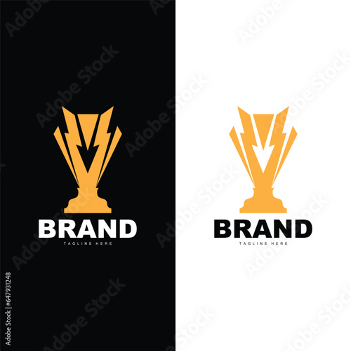 Trophy Logo Illustration Award Winner Template Vector Design
