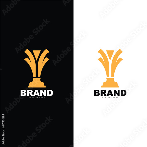 Trophy Logo Illustration Award Winner Template Vector Design