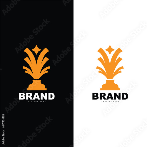 Trophy Logo Illustration Award Winner Template Vector Design