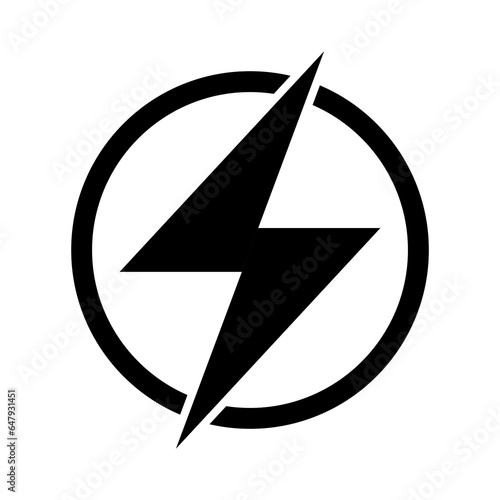 Lightning icon illustration  electric power vector logo design element. Lightning bolt sign in the circle. 