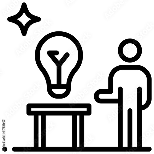thinker outline style icon