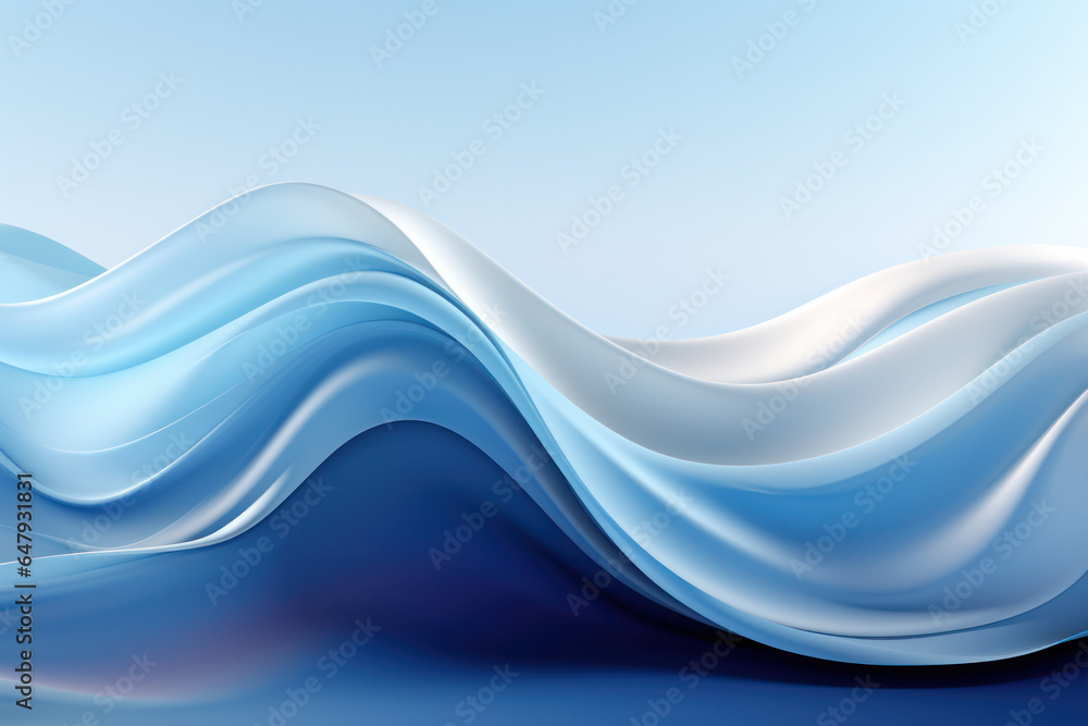 Abstract Blue Wave Gradient Background, Curve Motion Concept. Generative AI Abstract Blue Wave Gradient Background, Curve Motion Concept. Generative AI