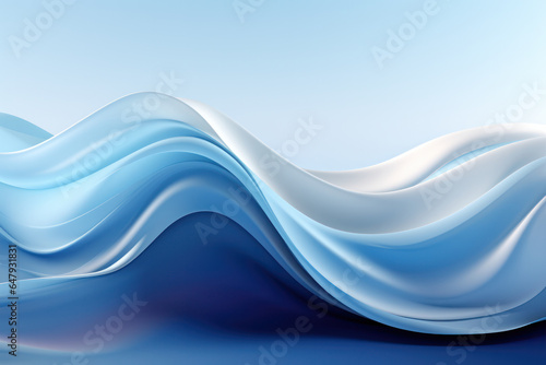 Abstract Blue Wave Gradient Background, Curve Motion Concept. Generative AI