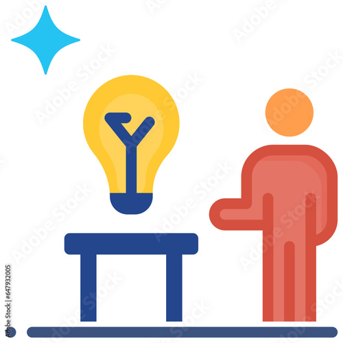 thinker flat style icon