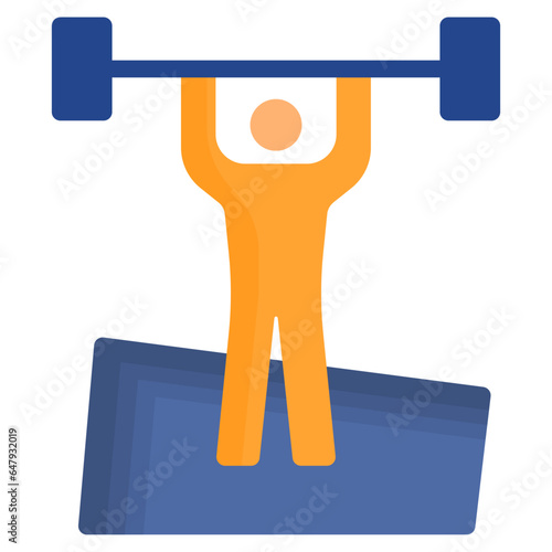 weightlifting flat style icon