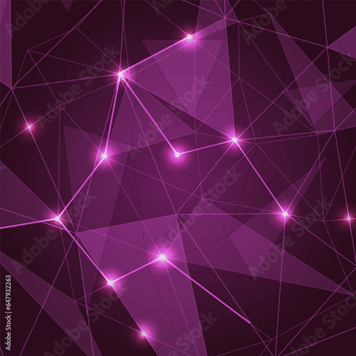 Abstract pink low poly triangle background