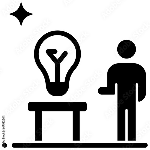 thinker glyph style icon