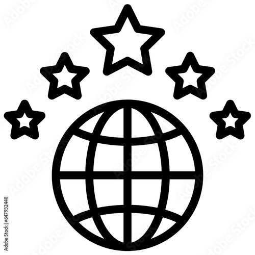 world heritage outline style icon