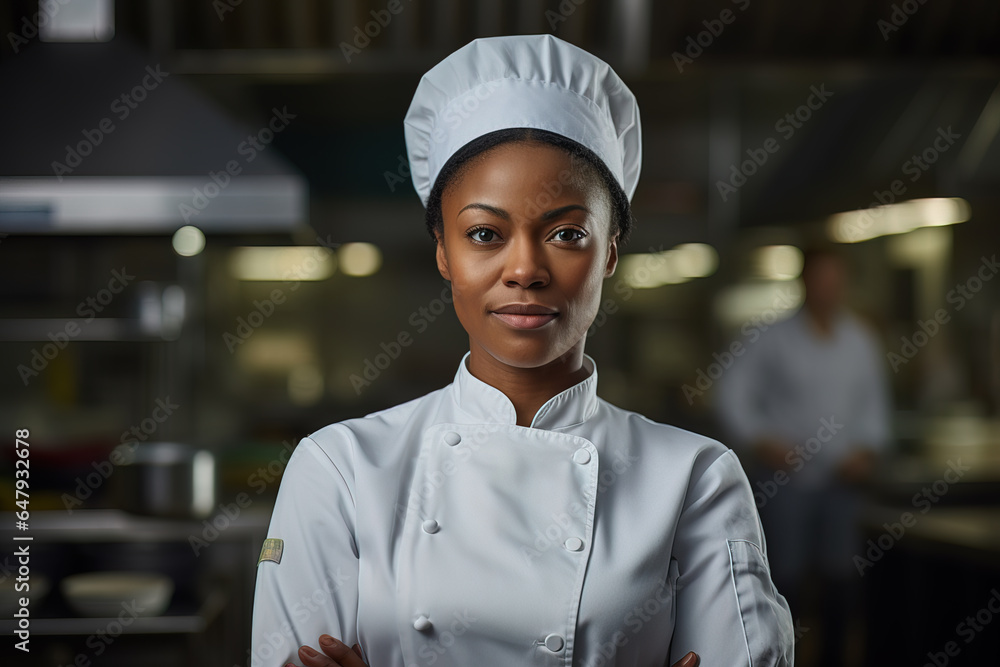 Portrait of smiling Black Female Chef Portrait of smiling Black Female Chef