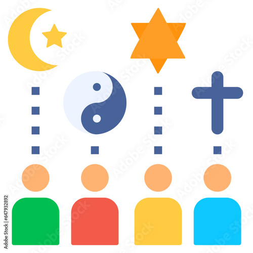 Canvas Print religion flat style icon