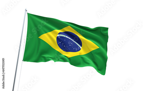 Flag of Brazil on transparent background, PNG file