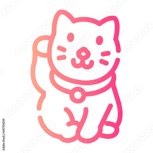 maneki neko Line Gradient Icon