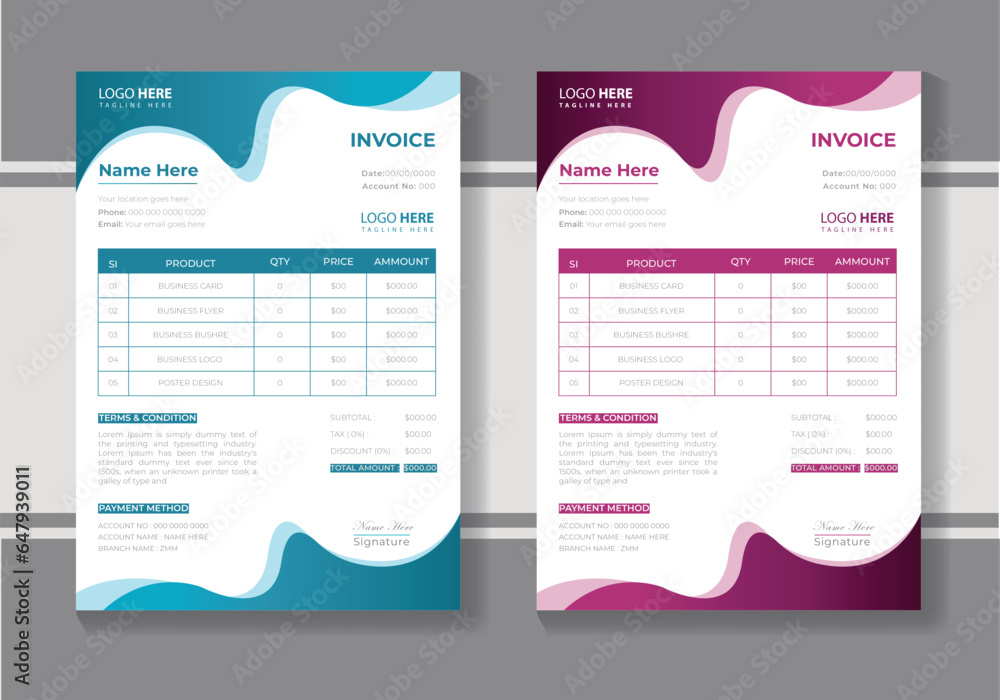 Obraz premium Invoice design for your business cash.