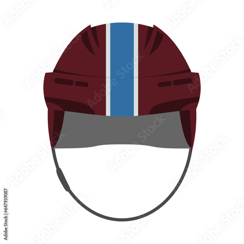 Ice hockey helmet textured by Colorado Avalanche team uniform colors