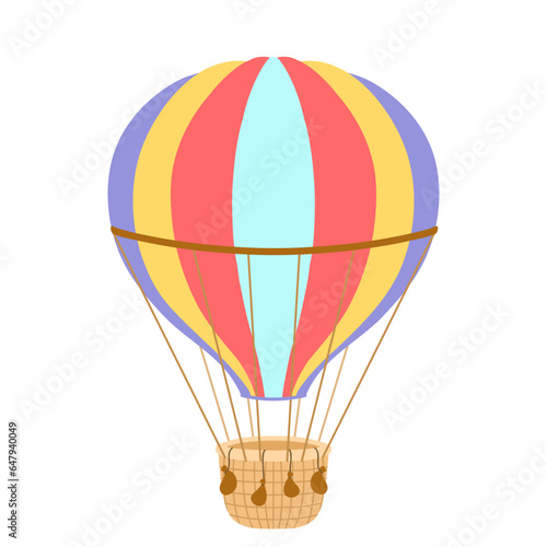 Vintage Hot air balloon. Vector illustration isolated on white