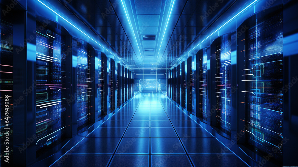 Fototapeta premium computer server room. data center for digital database collection