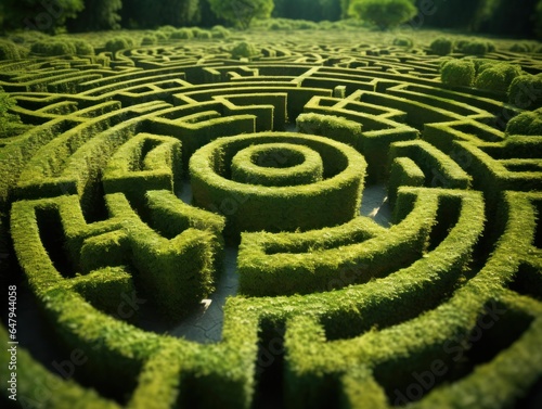 large hedge plant maze labyrinth light green