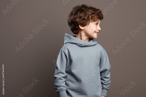 child wearing long sleeve hoodie sweatshirt Side view, back and front view mockup template for print t-shirt design mockup