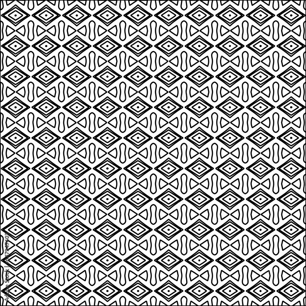 Vector pattern with symmetrical elements . Modern stylish abstract texture. Repeating geometric tiles from striped elements.Black and white pattern. Vector pattern with symmetrical elements . Modern stylish abstract texture. Repeating geometric tiles from striped elements.Black and white pattern.