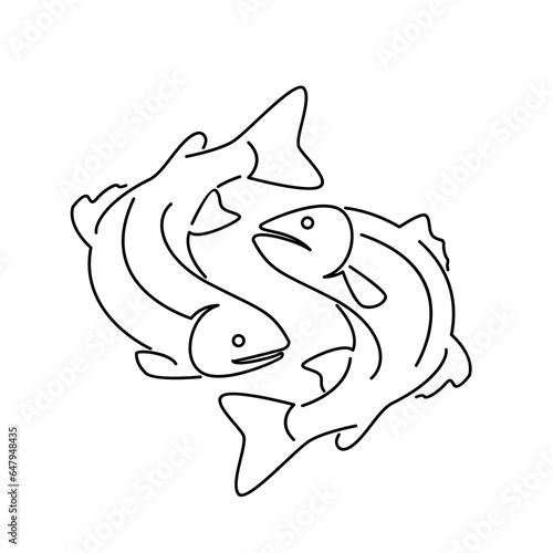 Salmon Fish outline illustration