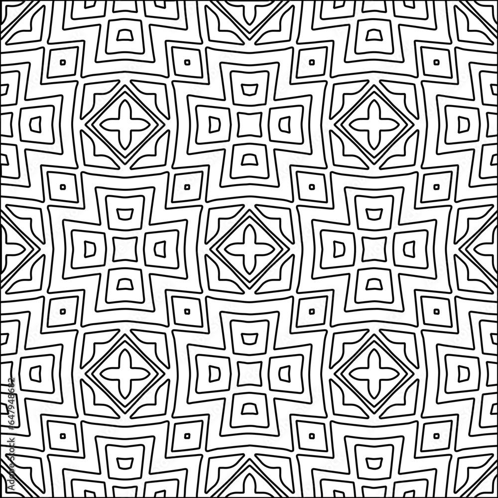 Vector pattern with symmetrical elements . Modern stylish abstract texture. Repeating geometric tiles from striped elements.Black and white pattern. Vector pattern with symmetrical elements . Modern stylish abstract texture. Repeating geometric tiles from striped elements.Black and white pattern.