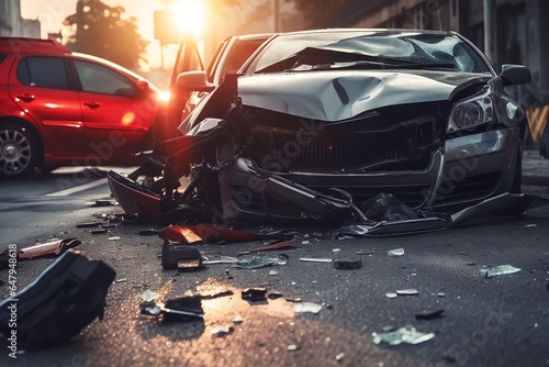 car crash accident on city road