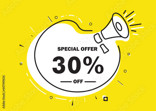 20% OFF. Special Offer Marketing Announcement. Discount promotion. 20% Discount Special Offer Conceptual Yellow Banner Design Template. eps 10 vector