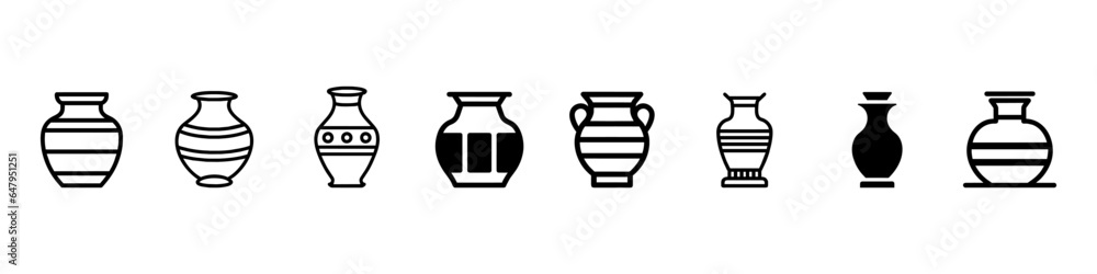 Antique vases outline icon. Ceramic vases icon line, Antique vase icon ...